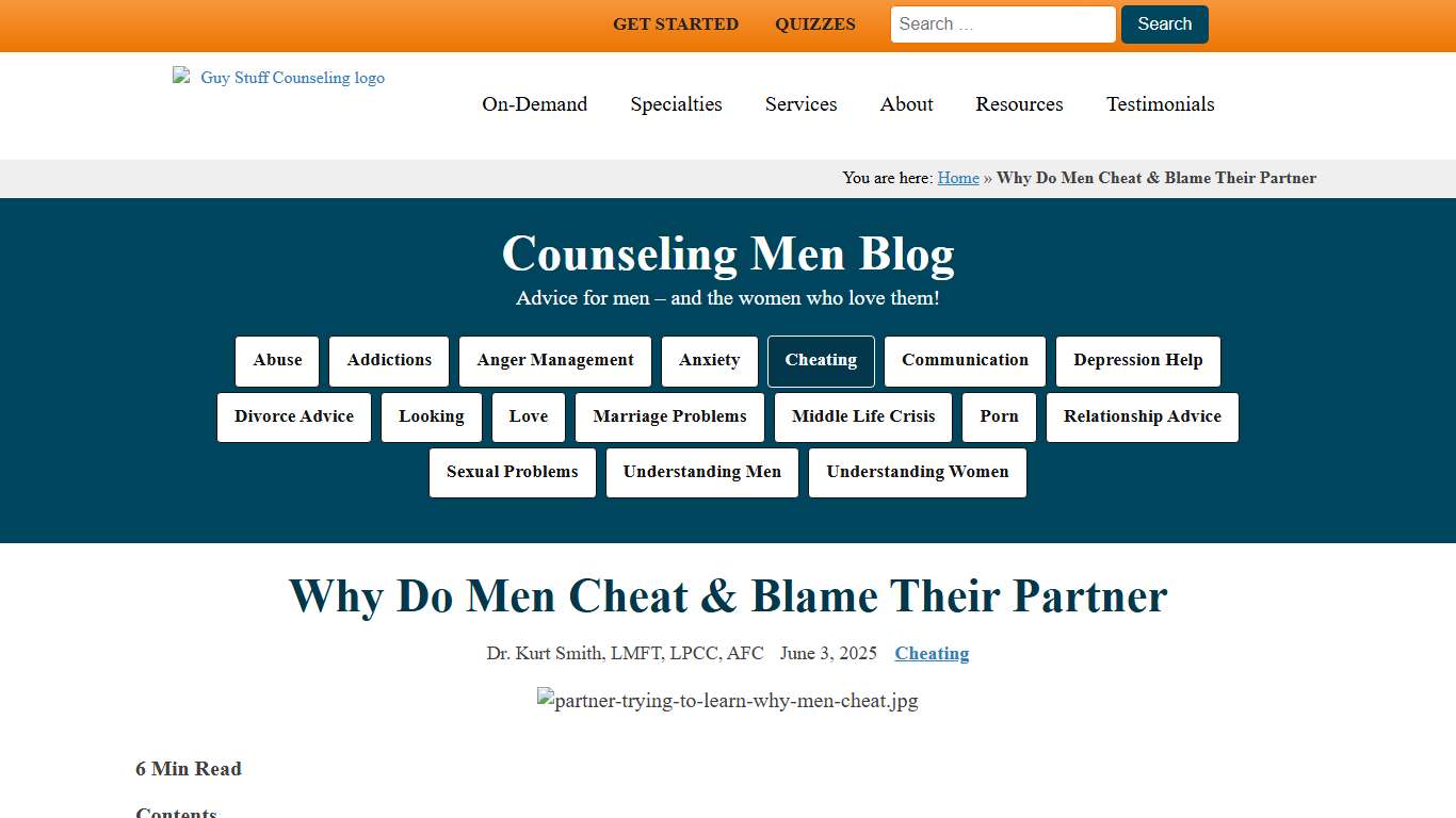 Reasons Men Cheat & Blame Their Partner